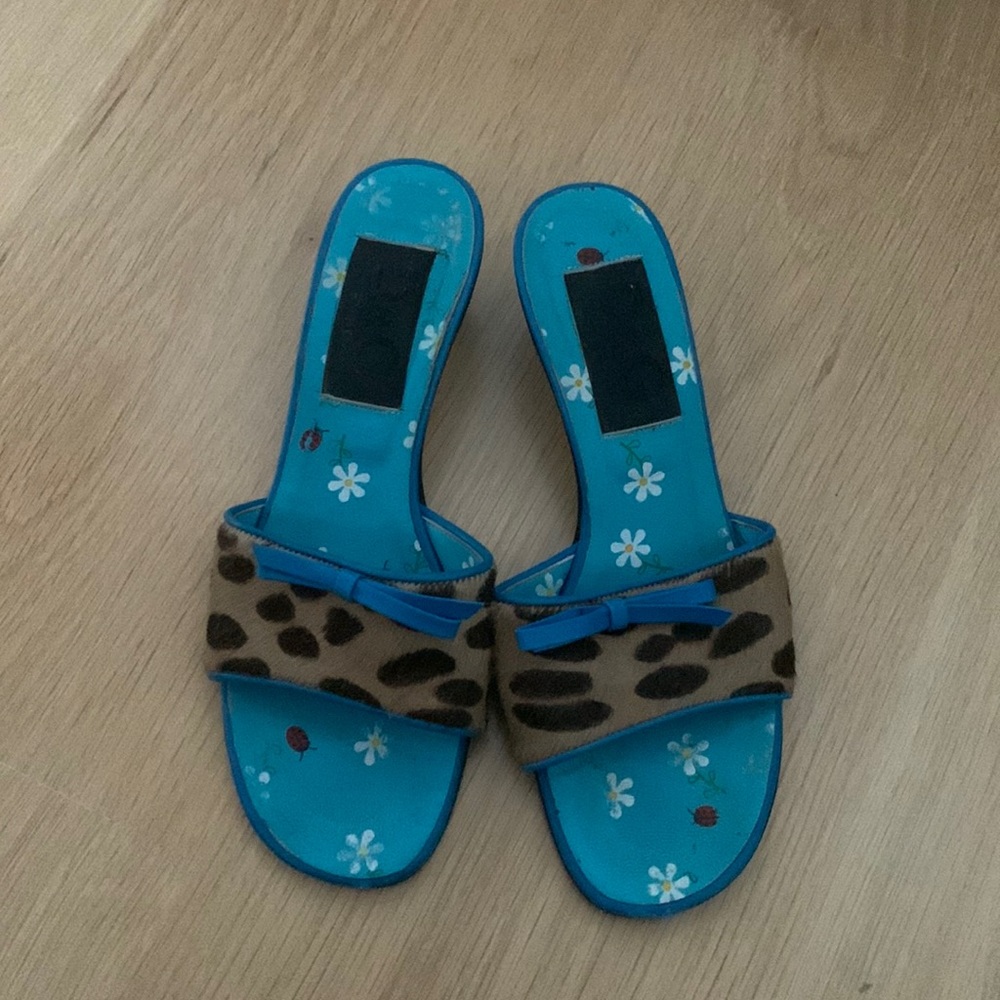 Vintage D&G pony hair leopard sandals
